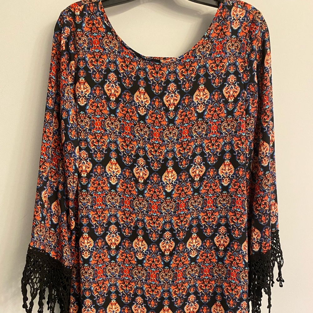 Lovemarks dress, black, red, blue, size small